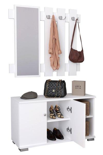 VCM 2-tlg. Holz Sitzbank Schuhschrank Schuhregal Garderobe Dielenmöbel Gados XL