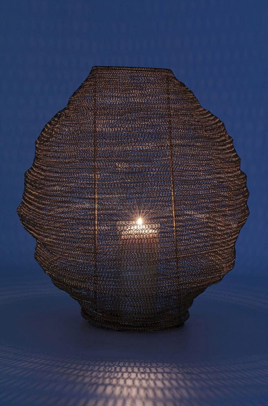 KARE Design Laterne Mesh Brass rund 51