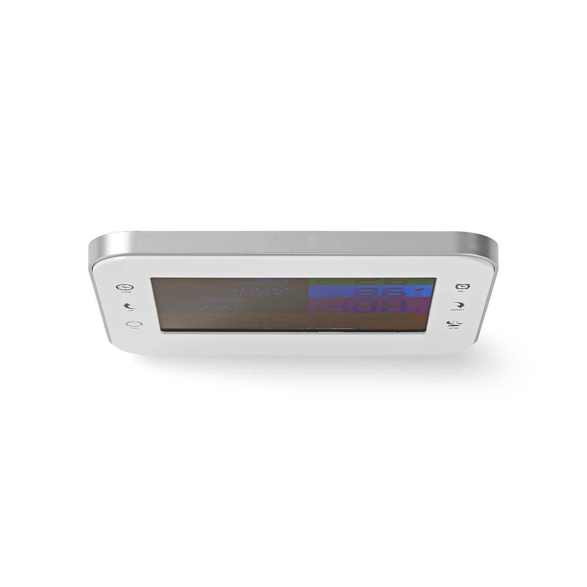 Nedis Wetterstation | Innen- und Außenbereich | Inklusive drahtlosem Wettersensor | Wettervorhersage | Zeitanzeige | LCD-Farbdisplay | Weckerfunktion