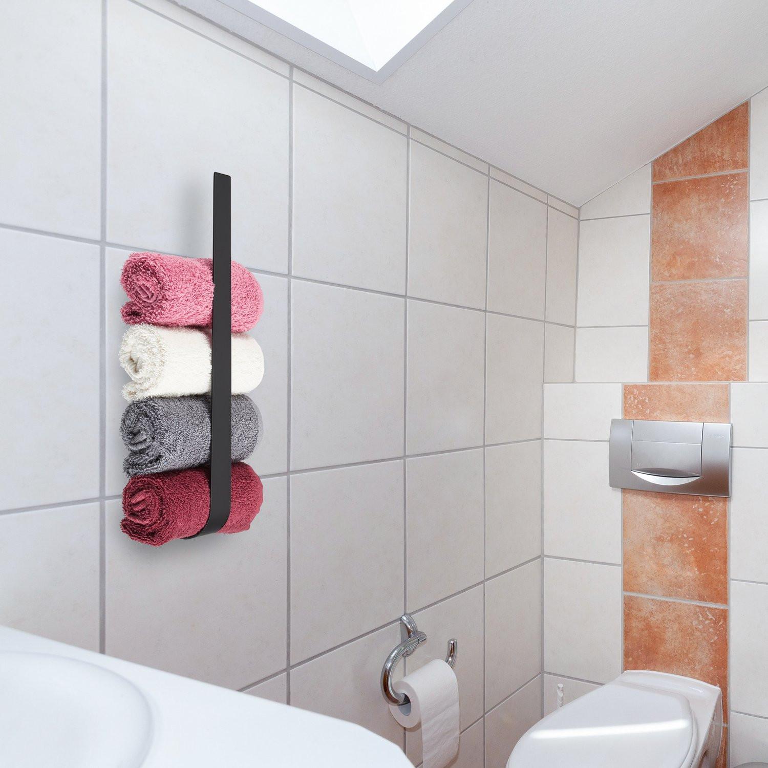 B2X Schwarzer Handtuchhalter aus Edelstahl