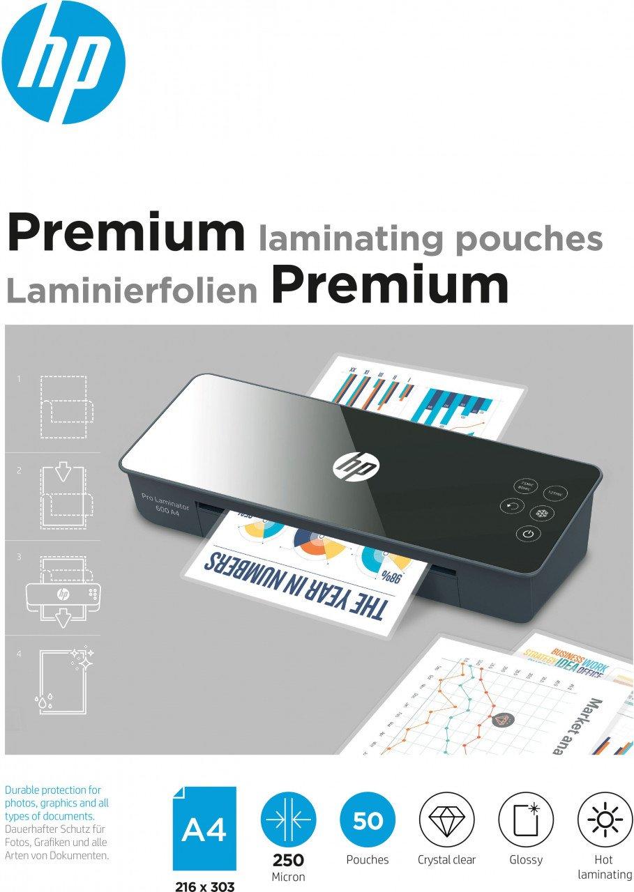 HPINC HP Premium Laminating Pouches, A4, 250 Micron