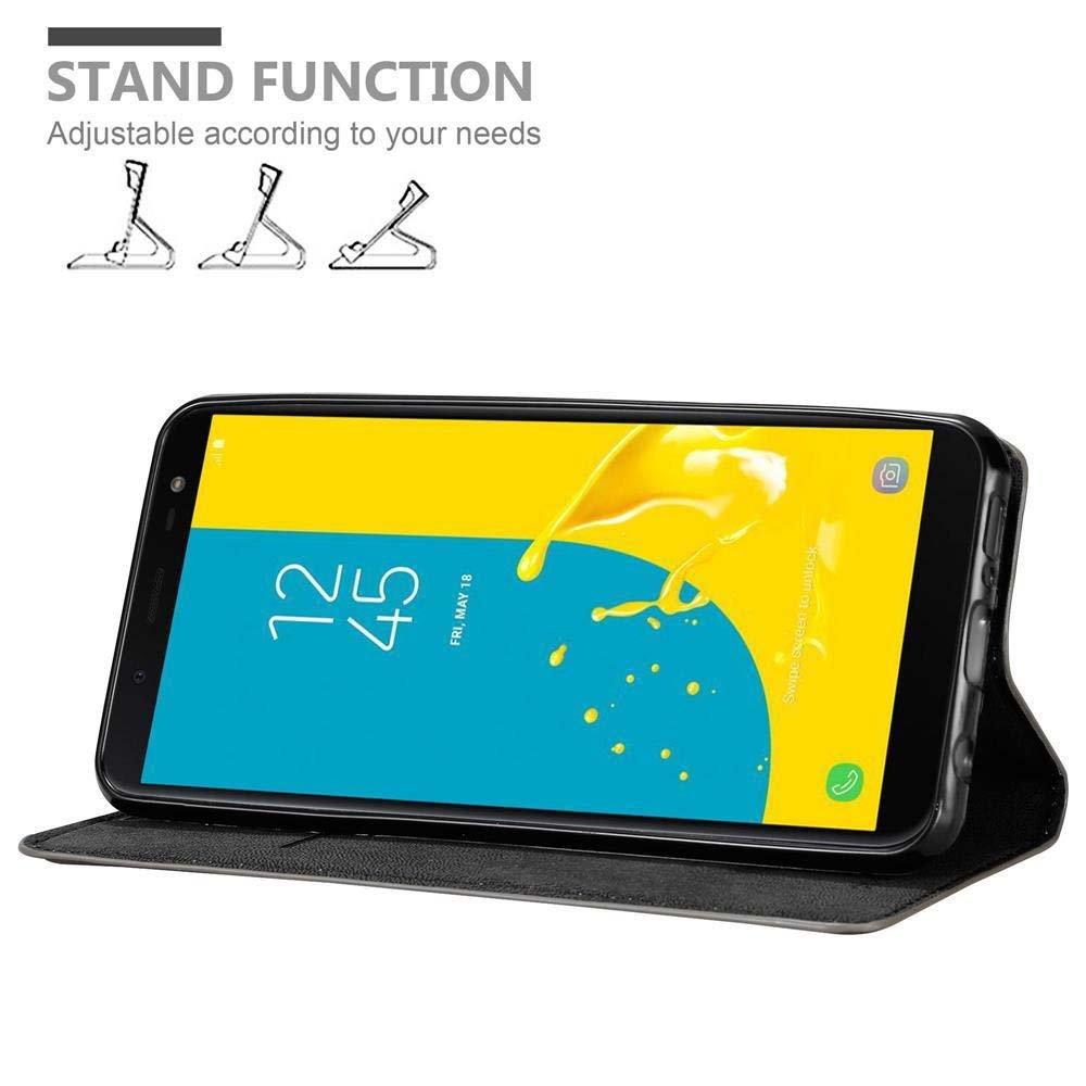 Cadorabo Cadorabo Hülle kompatibel mit Samsung Galaxy J6 2018 - Schutzhülle mit Magnetverschluss, Standfunktion und Kartenfach