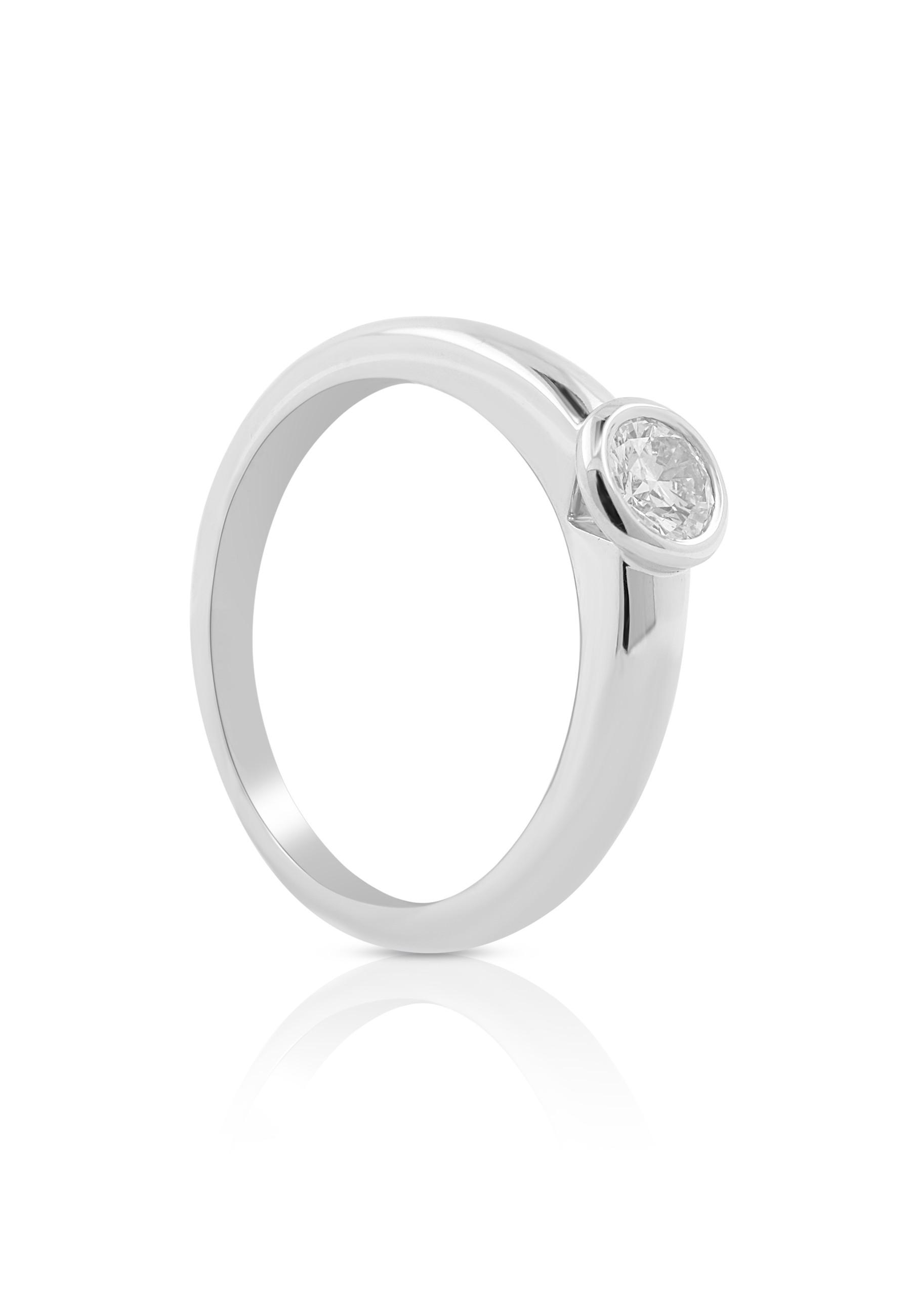 MUAU Schmuck Solitaire Ring Diamant 0.30ct. Weissgold 750