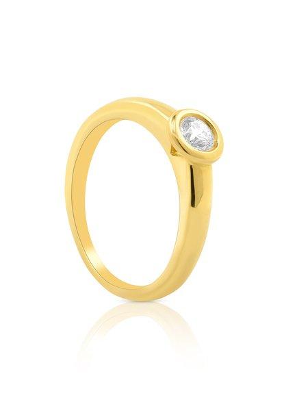 MUAU Schmuck Solitaire Ring Diamant 0.25ct. Gelbgold 750