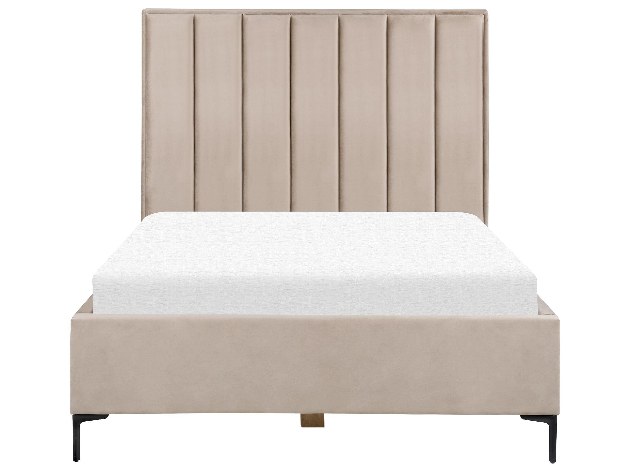 Beliani Bett mit Stauraum aus Samtstoff Glamourös SEZANNE