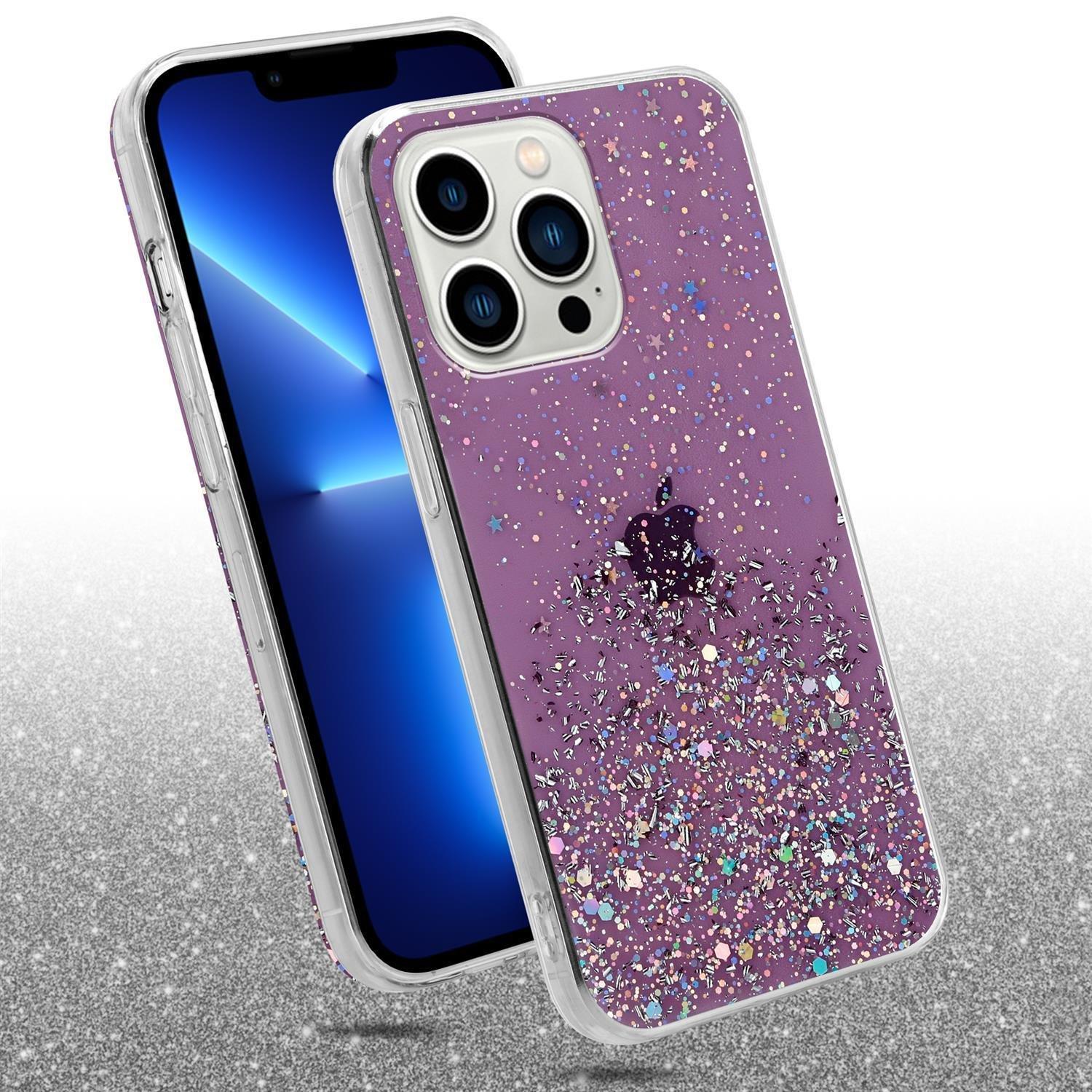 Cadorabo Hülle für Apple iPhone 13 PRO TPU Silikon mit funkelnden Glitter