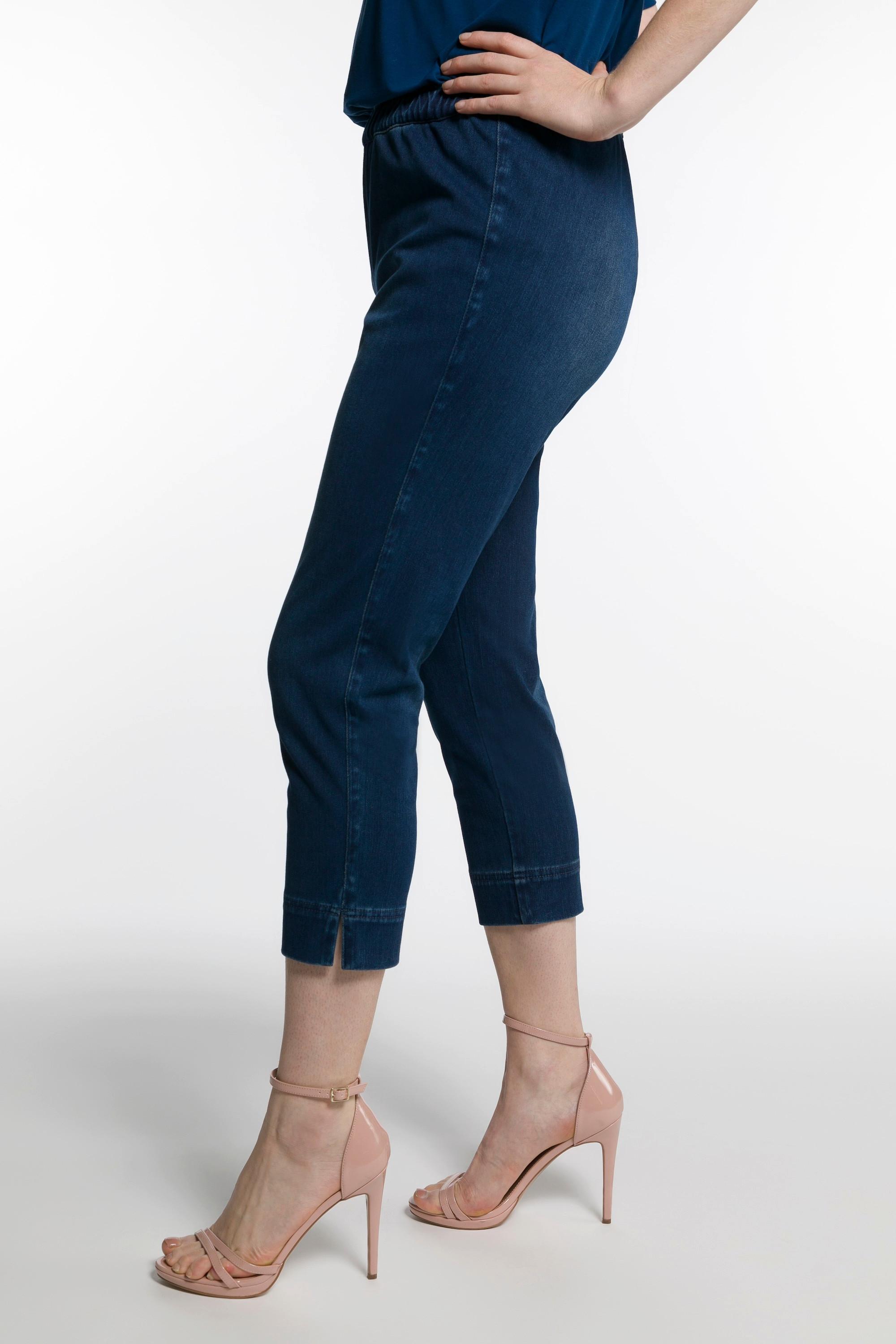 Ulla Popken Jersey Capri Sienna Schmales Bein Saumschlitze