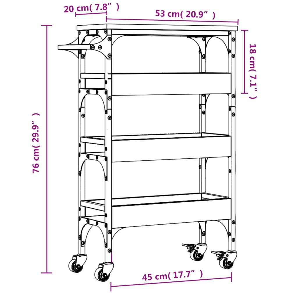 VidaXL Küchenwagen holzwerkstoff