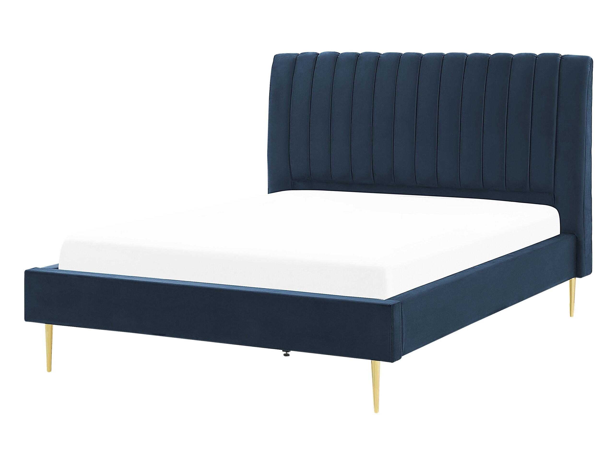 Beliani Bett mit Lattenrost aus Samtstoff Modern MARVILLE