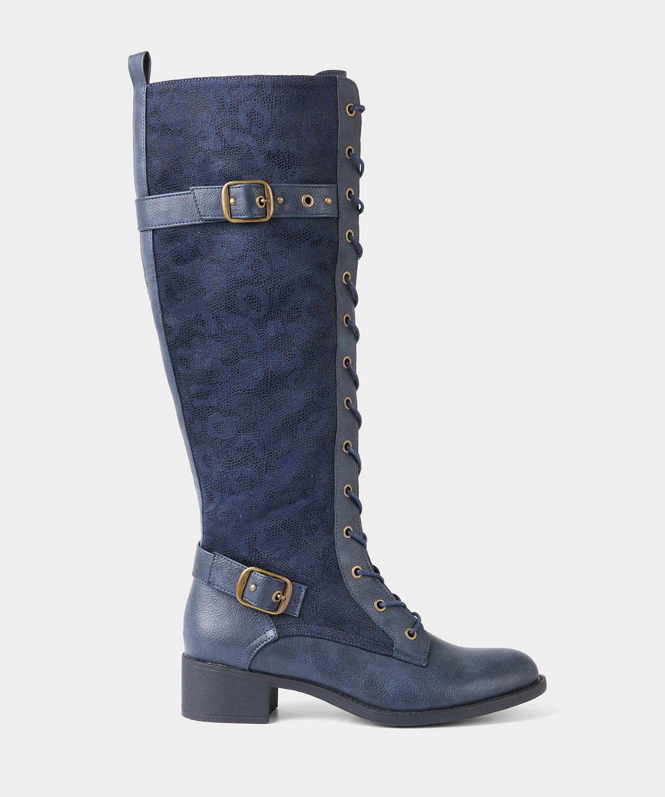 Joe Browns Reitstiefel mit Schnürung und Leopardenmuster