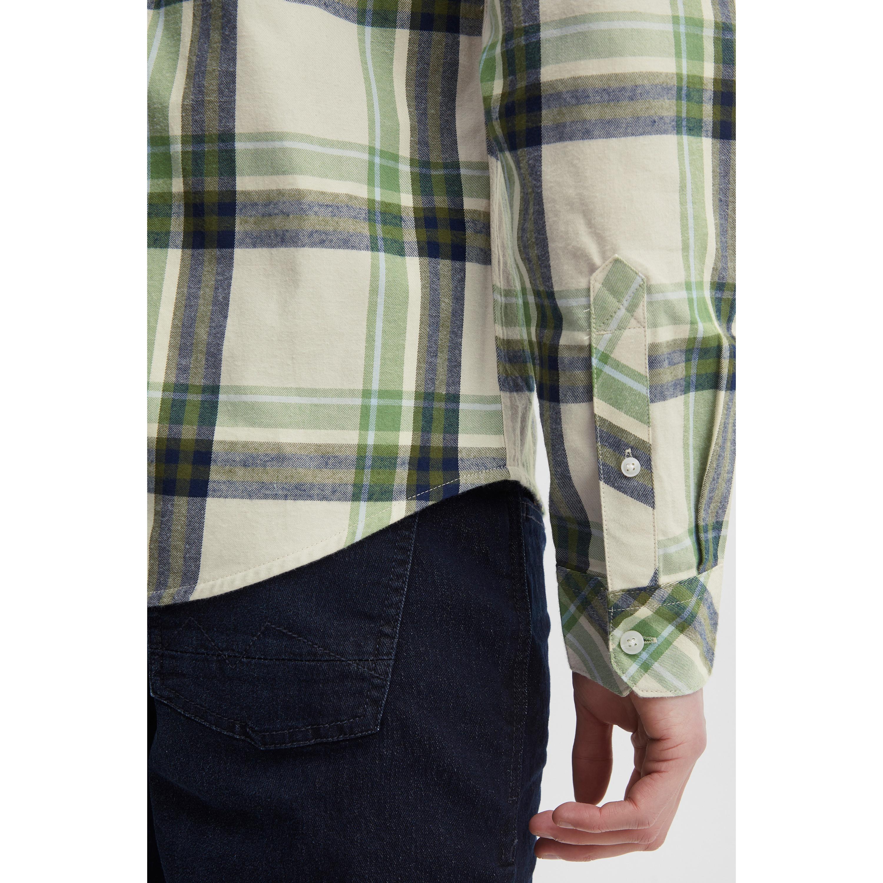 Blend Langärmeliges Kariertes Slim Fit Hemd mit Tasche