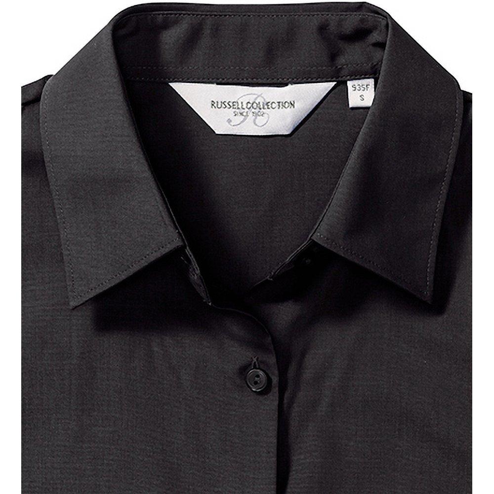 Russell Collection Poplin Kurzarm Pflegeleichte Bluse