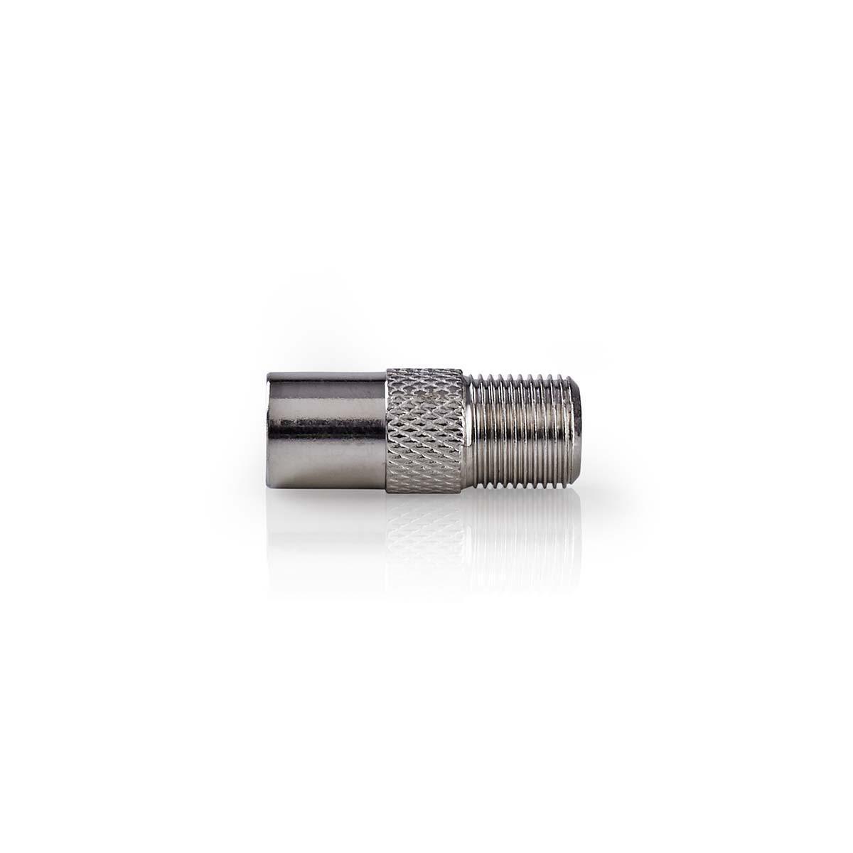 Nedis Satelliten- & Antennenadapter | IEC (Koax) Stecker | F Buchse | Vernickelt | 75 Ohm | Gerade | Metall | Silber | 1 St. | Box