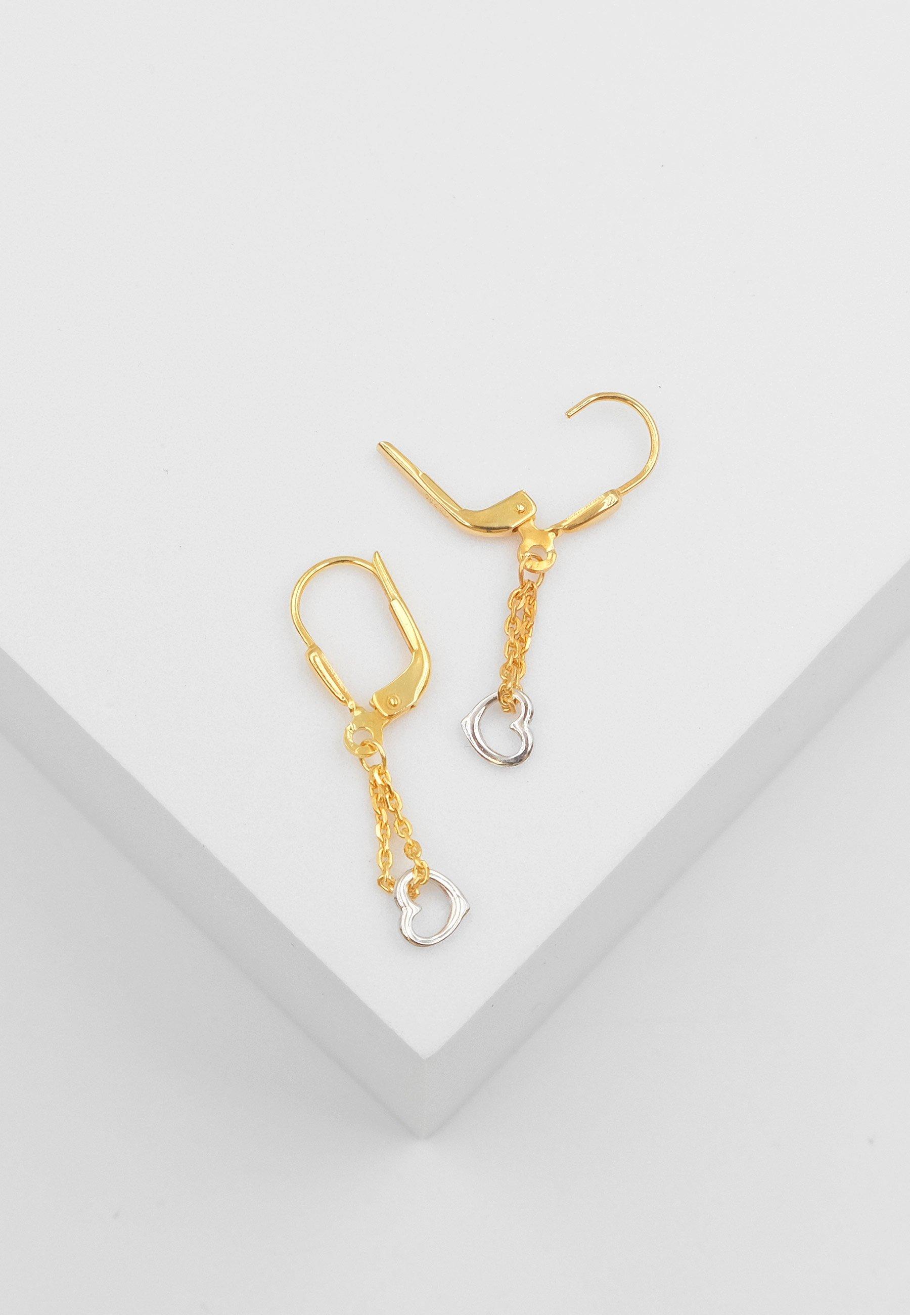 MUAU Schmuck Ohrhänger Bicolor Gelb-/Weissgold 750, 27x5mm