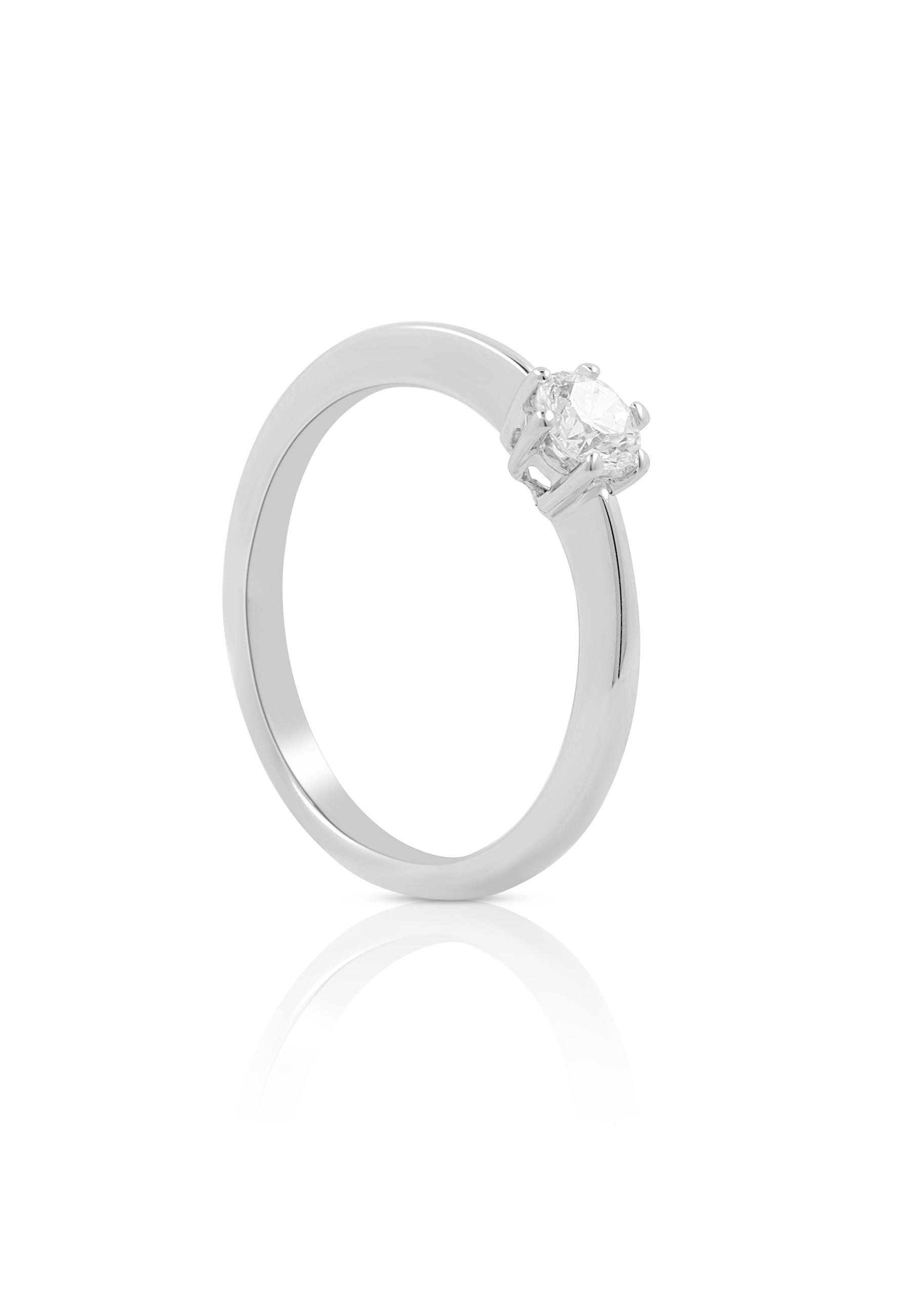 MUAU Schmuck Solitaire Ring Diamant 0.30ct. Weissgold 750