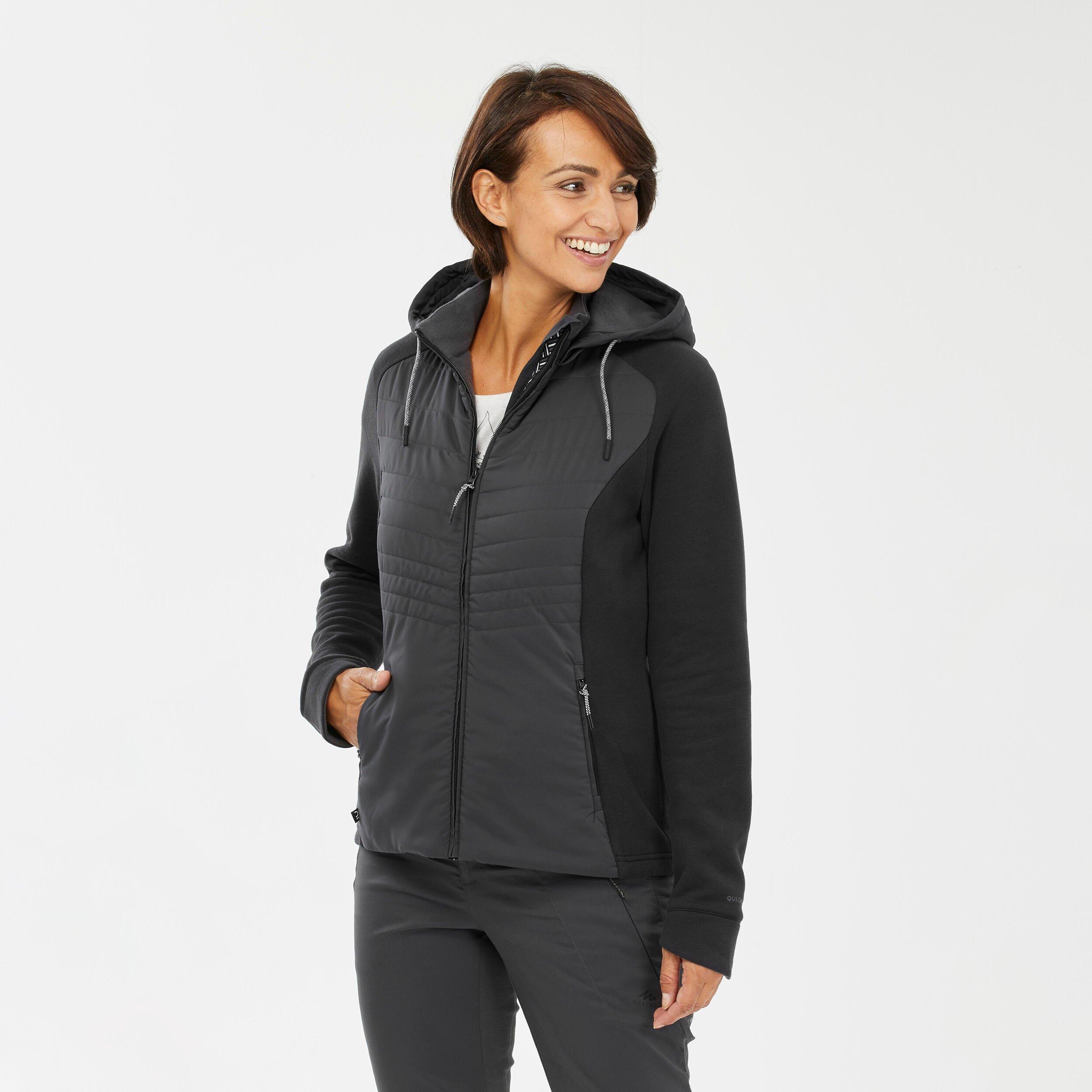 QUECHUA Sweatjacke Hybridjacke mit Kapuze Naturwandern - NH500