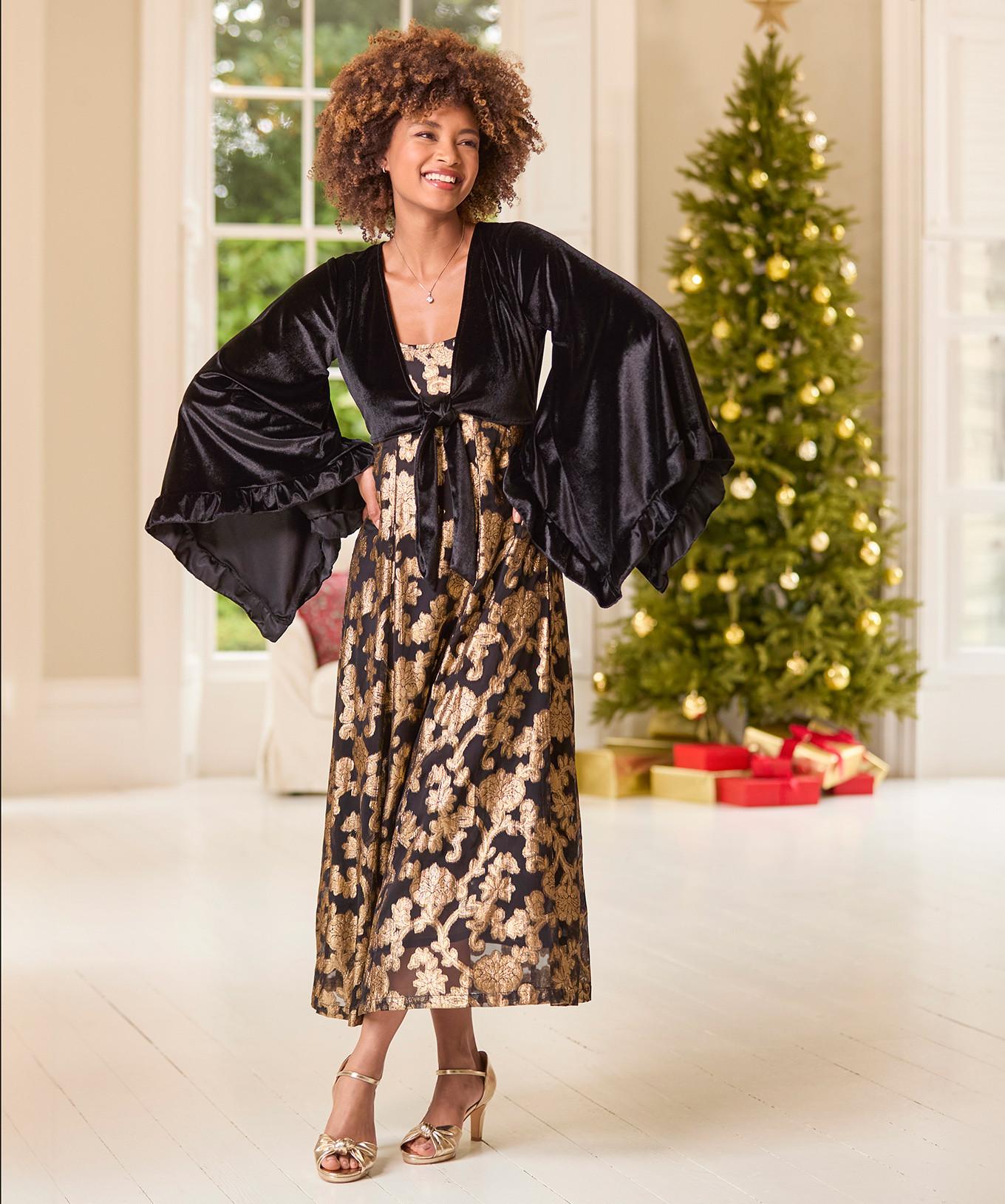 Joe Browns PETITE Maxikleid mit Kimonoärmeln aus Velours