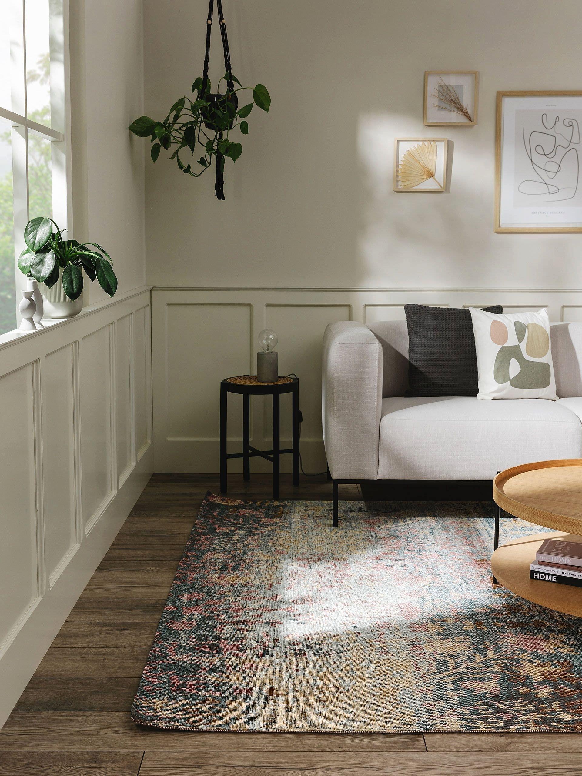 Benuta Flachgewebeteppich Frencie Blau