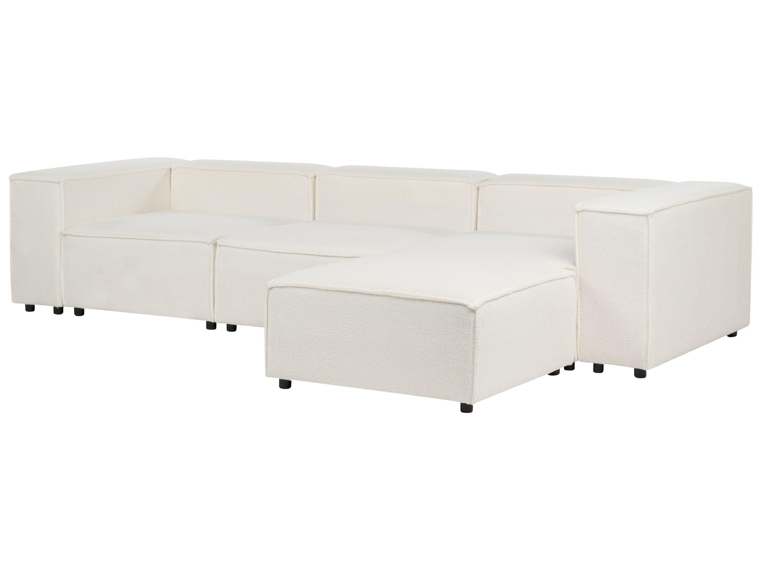 Beliani Sofa mit Ottomane aus Bouclé Modern APRICA