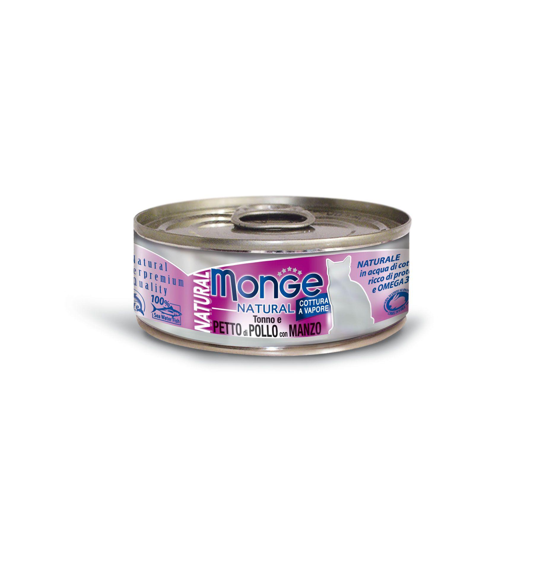Monge Natural Katze mit Thunfisch und Huhn und Rind - Multipack