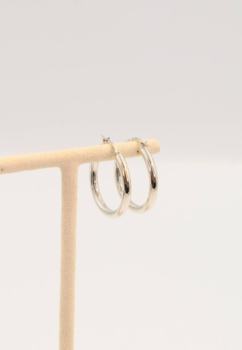 MUAU Schmuck Creolen Weissgold 750, 29mm