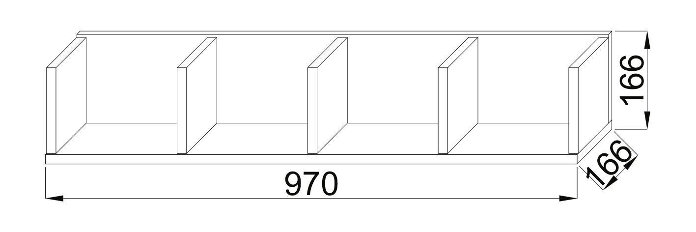 VCM Holzregal hängend | platzsparendes Regal | Maße: H. 15 x B. 97 x T. 17 cm | Elegantes Regal hängend | Aufbewahrungsregal | Bücherregal | Wandboard -