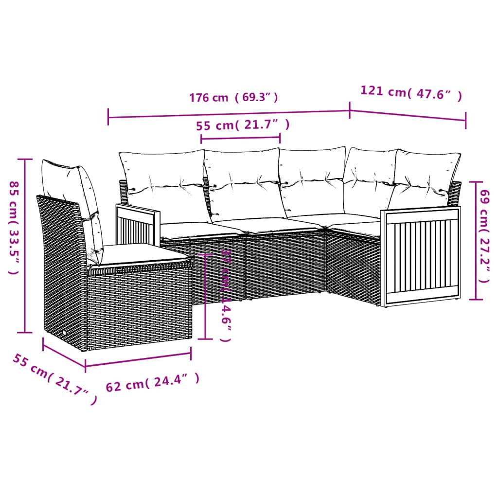 VidaXL Garten sofagarnitur poly-rattan