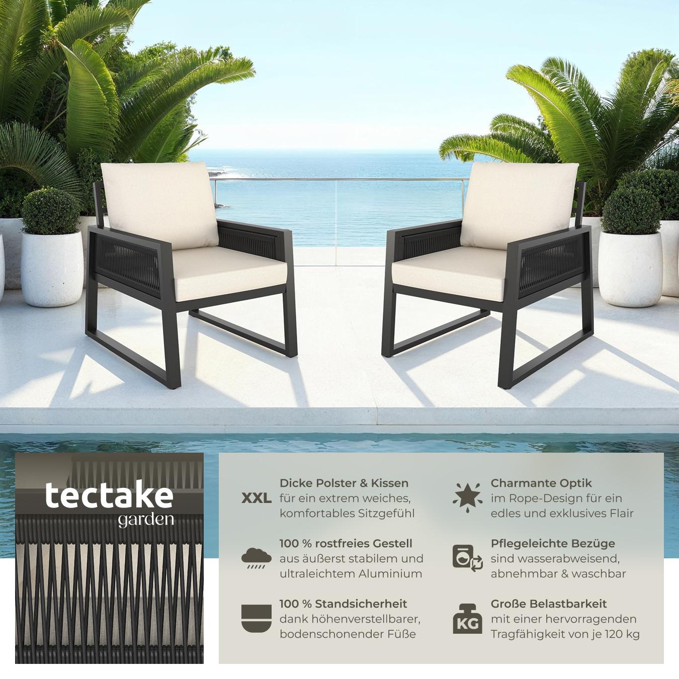 Tectake Gartenlounge-Set Captive im Rope-Design