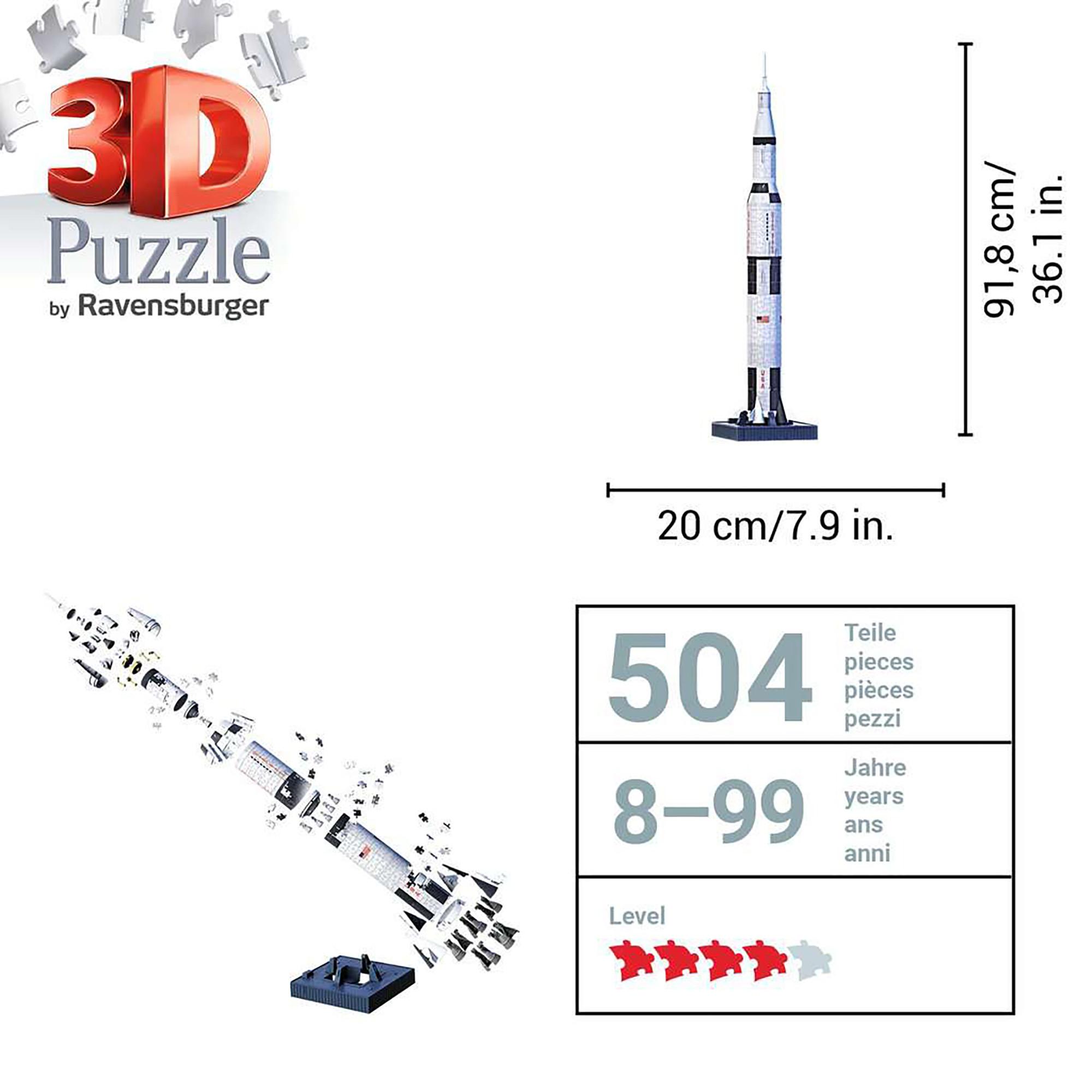 Ravensburger Apollo Saturn V Rakete 3D Puzzle, 440 Teile