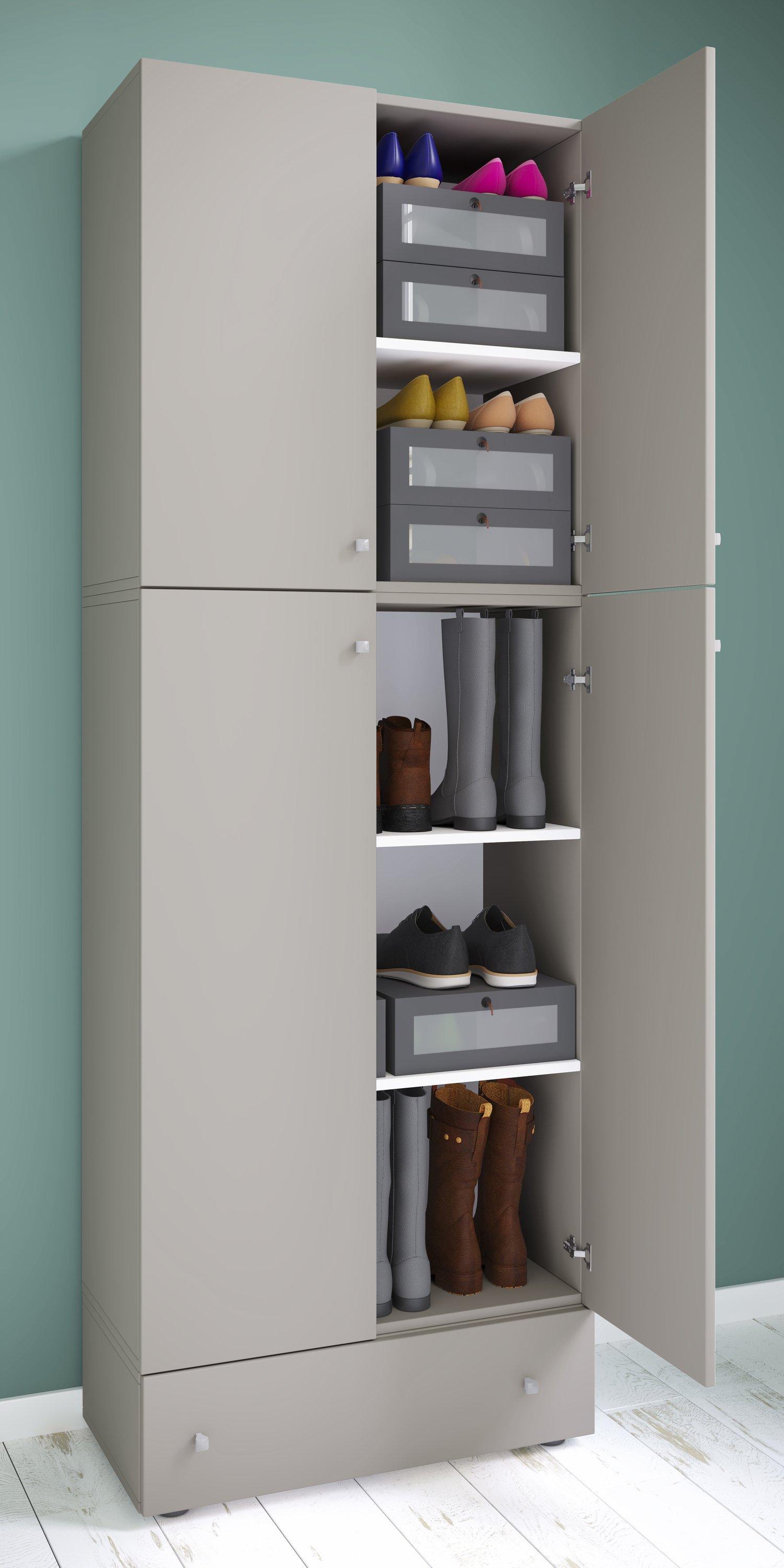 VCM XXL Schuhschrank Kleiderschrank Schuhe Schrank Dielenschrank Lona 5f Schublade