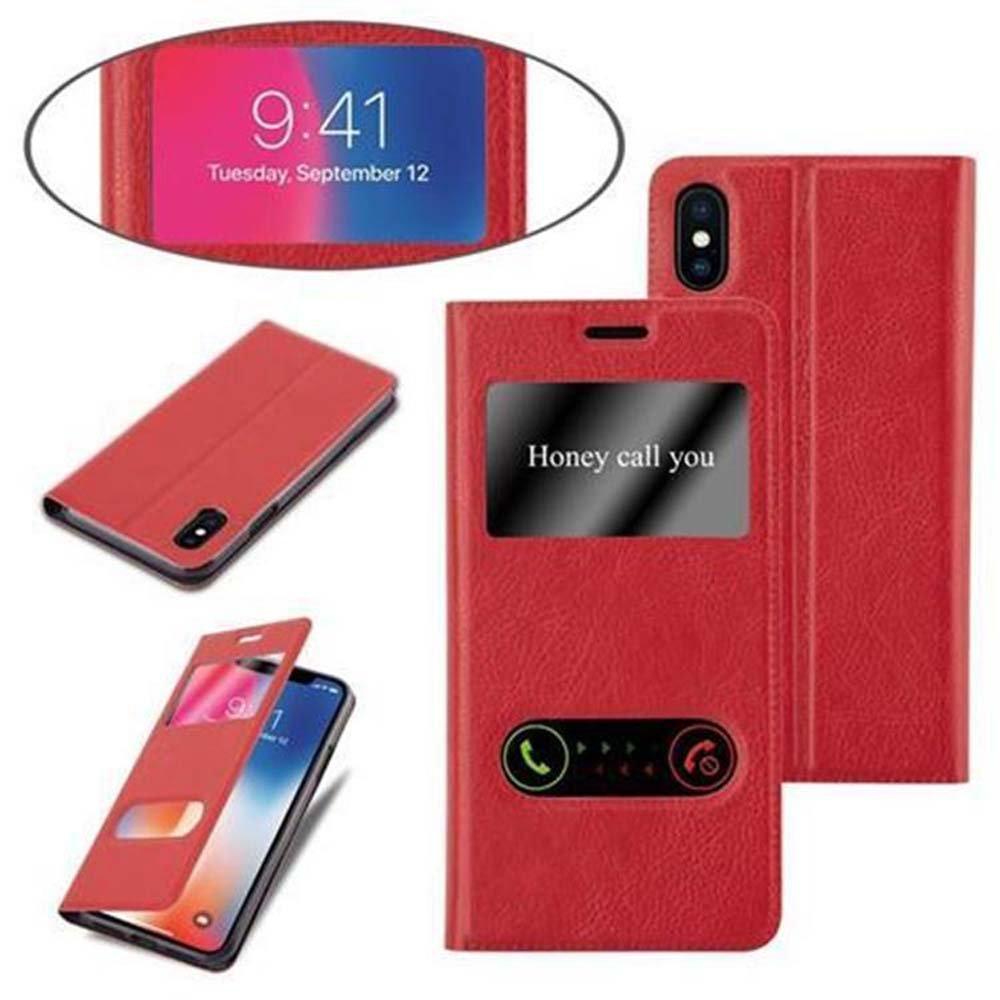 Cadorabo Hülle für Apple iPhone X / XS Magnetverschluss, 2 Sichtfenstern