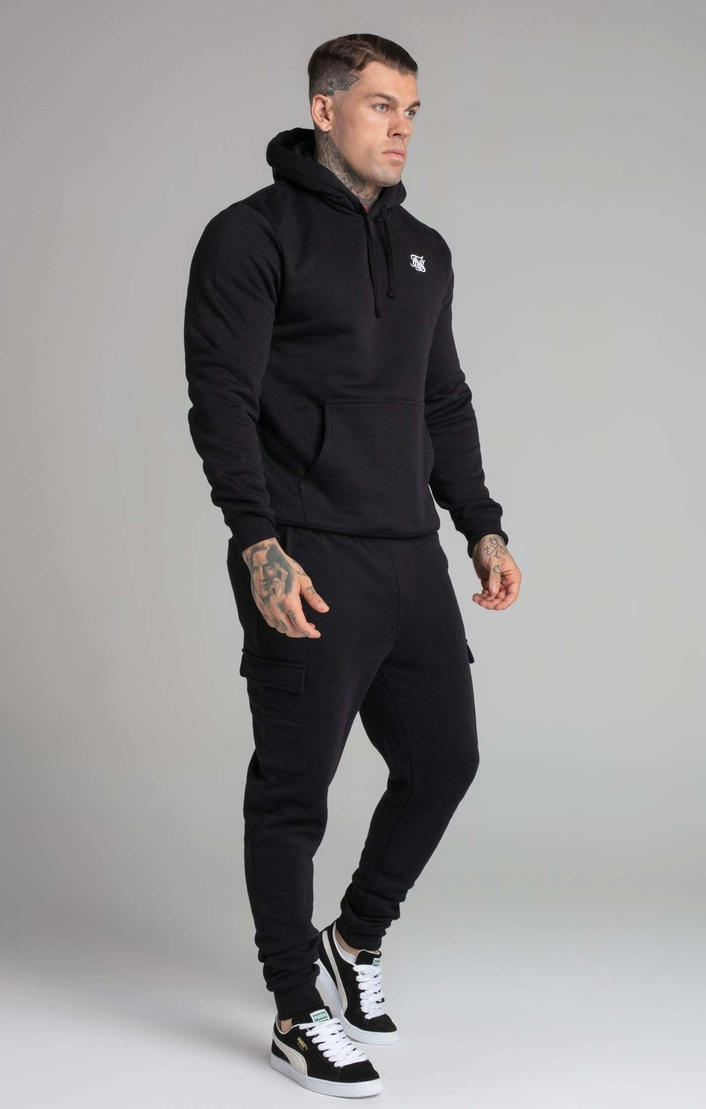 Sik Silk Kapuzenpullover Black Essential Overhead Hoodie