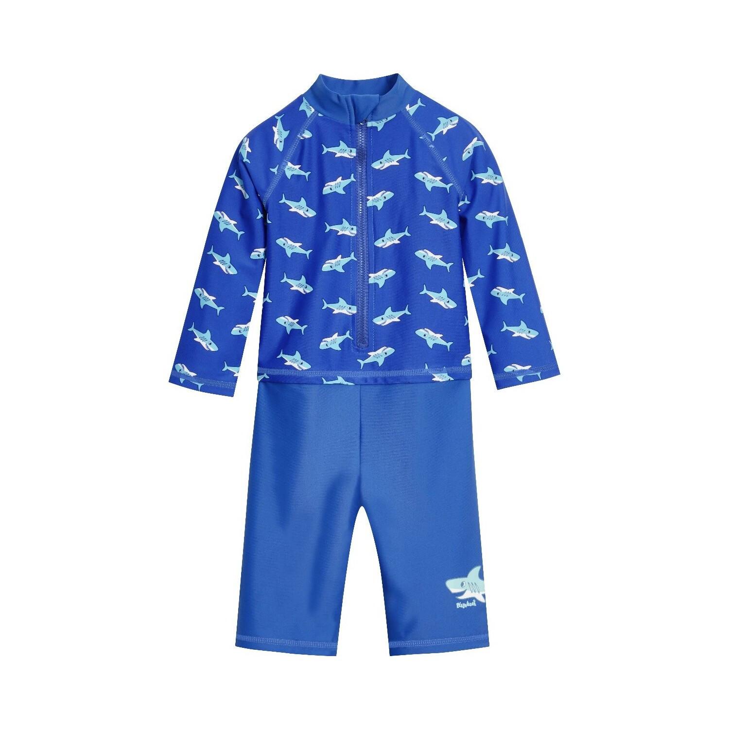 Playshoes badeanzug arm 1/1 mit uv-schutz, baby shark