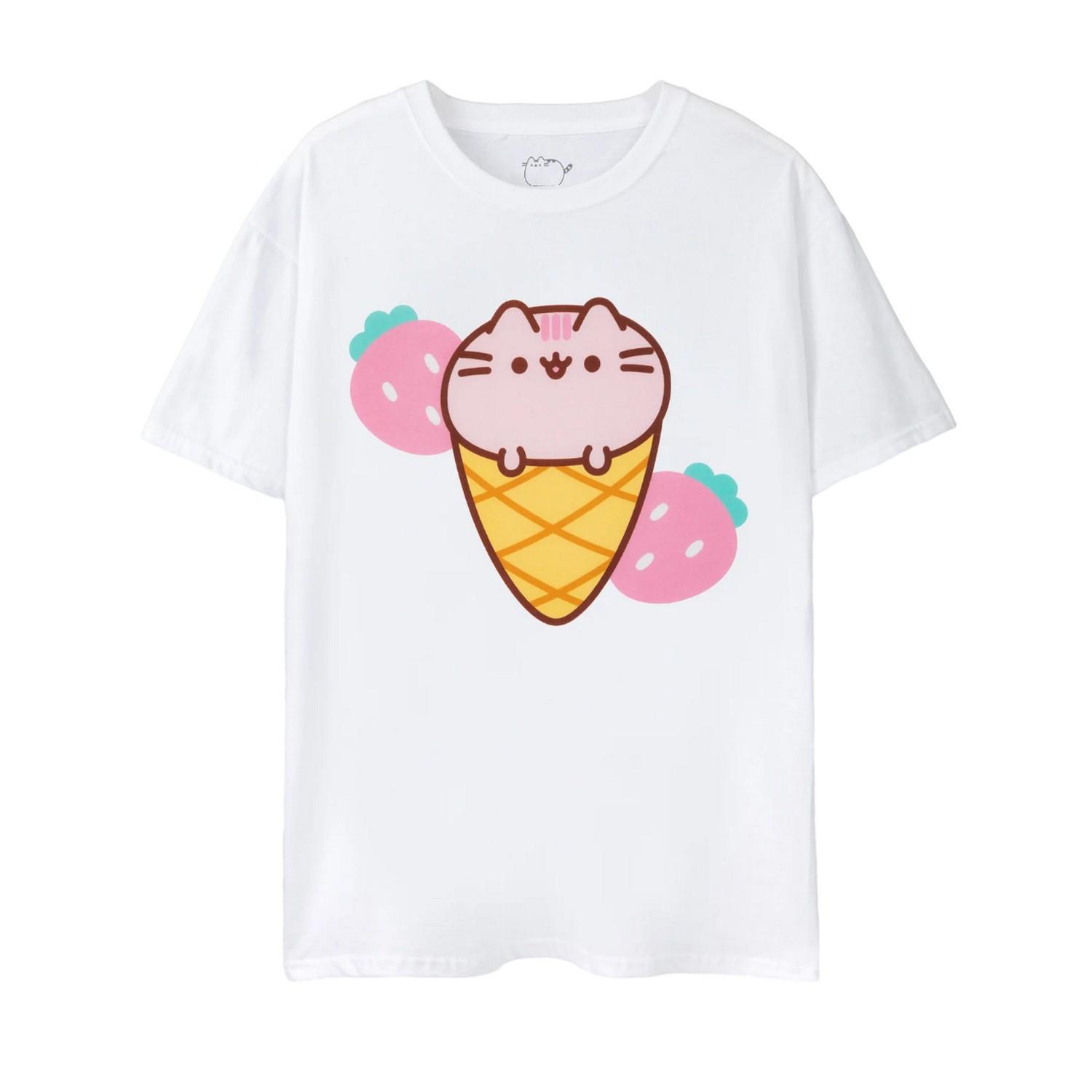 PUSHEEN Eis Erdbeere Grafikdruck T-Shirt