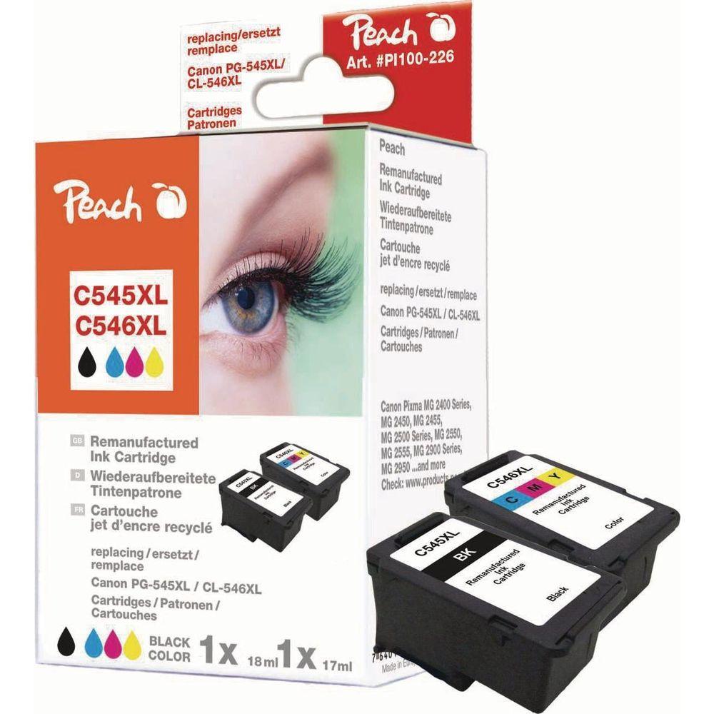Peach Tintenset Canon PG-545XL CL-546XL BK, C, M, Y