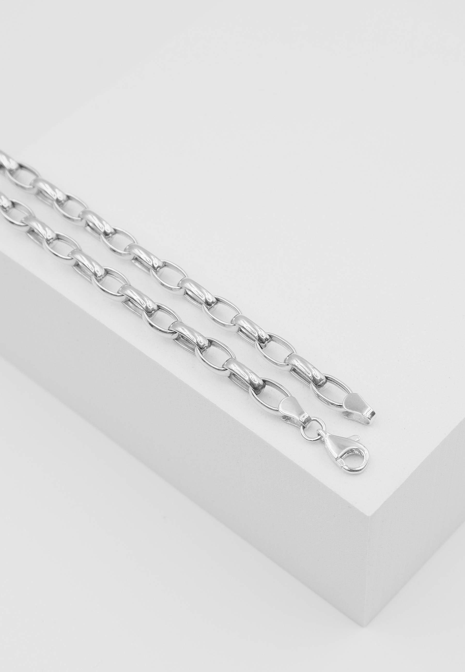MUAU Schmuck Collier Anker Weissgold 750, 6x8.5mm, 45cm