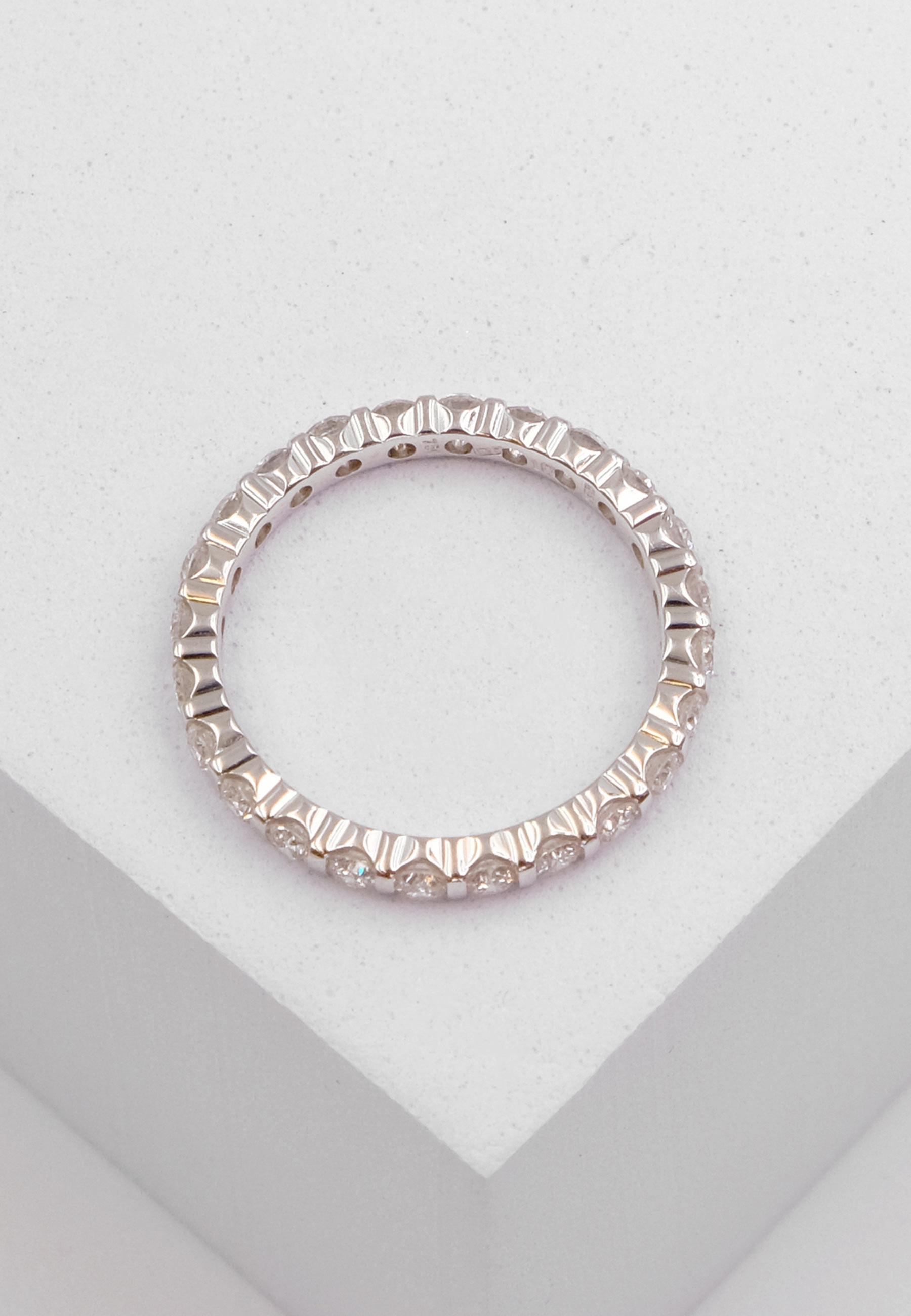 MUAU Schmuck Mémoire Ring Diamant 1.00ct. Weissgold 750