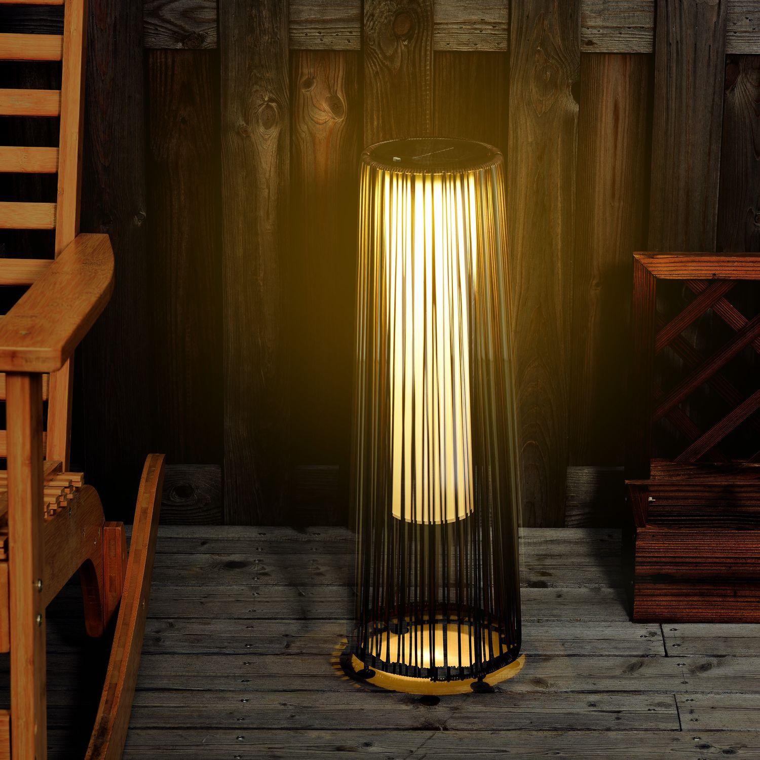 Northio Solarlampe, Gartenlampe, Rattan Solarleuchte, Automatische Led, Braun, 21,5 X 21,5 X 61 Cm