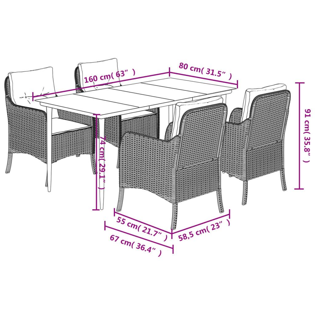 VidaXL Garten essgruppe poly-rattan