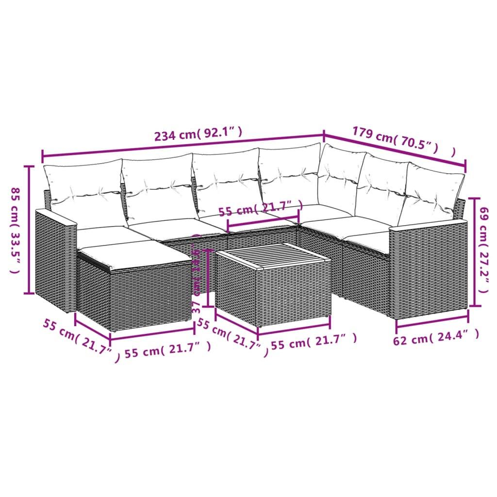VidaXL Garten sofagarnitur poly-rattan
