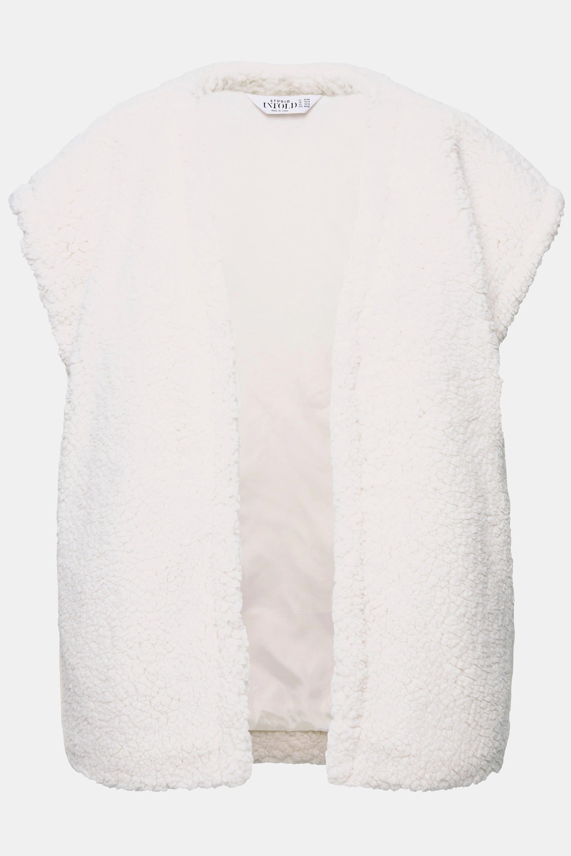 Studio Untold Weste, Loose Fit, Teddyplüsch, offene Form