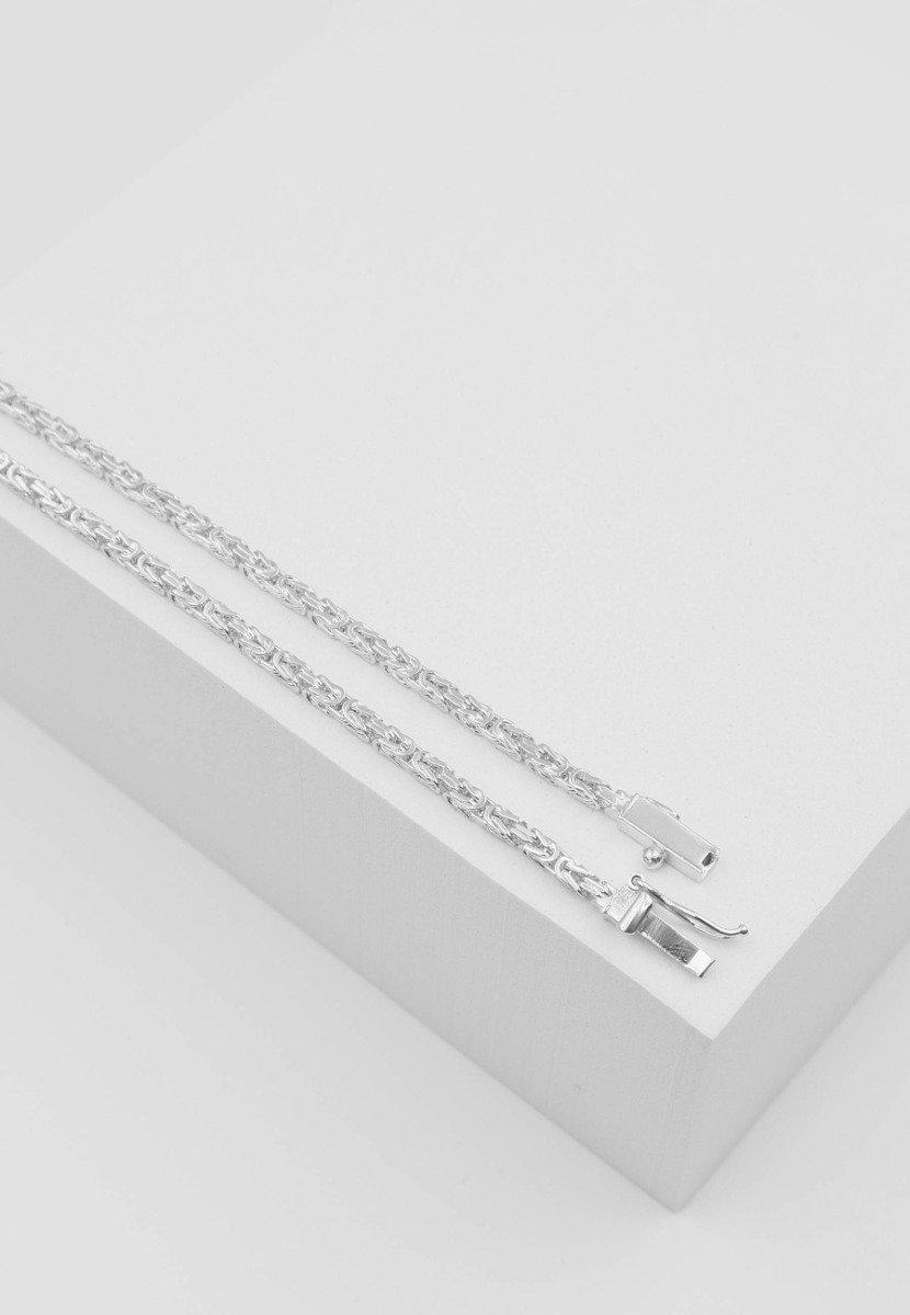 MUAU Schmuck Collier Königskette klassisch Weissgold 750, 2mm, 50cm