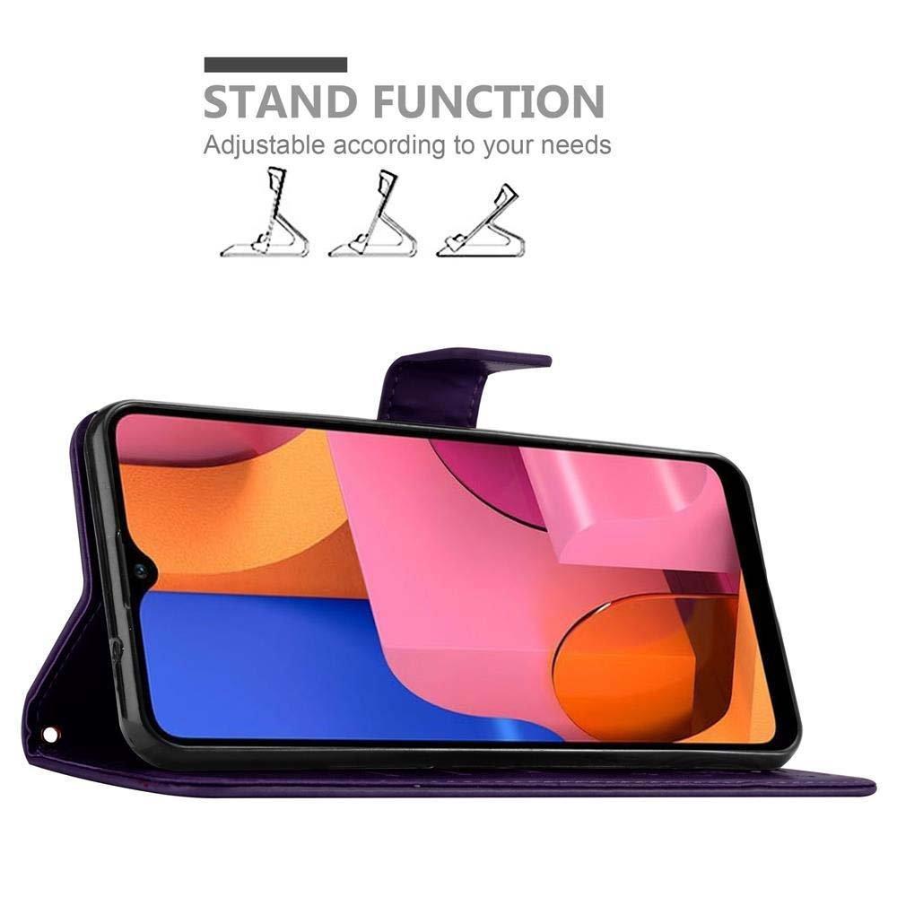 Cadorabo Hülle für Samsung Galaxy A20s Blumen Design Magnetverschluss