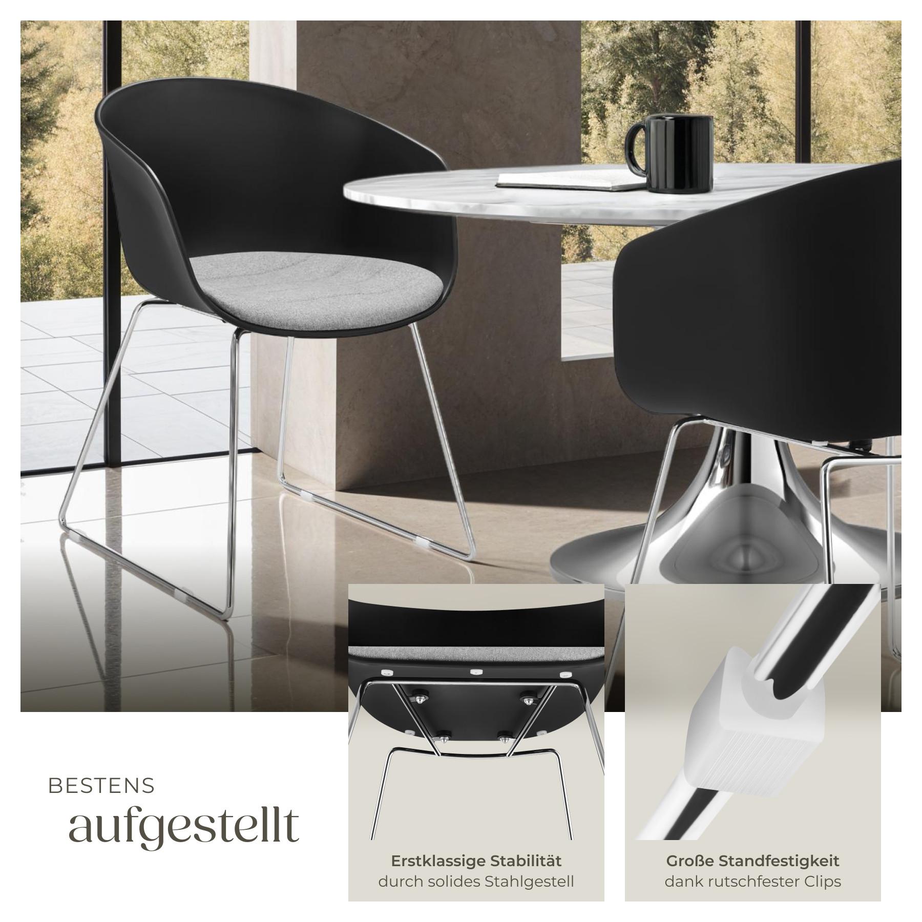 Tectake Kunststoff-Armlehnstühle Logart, gepolstert