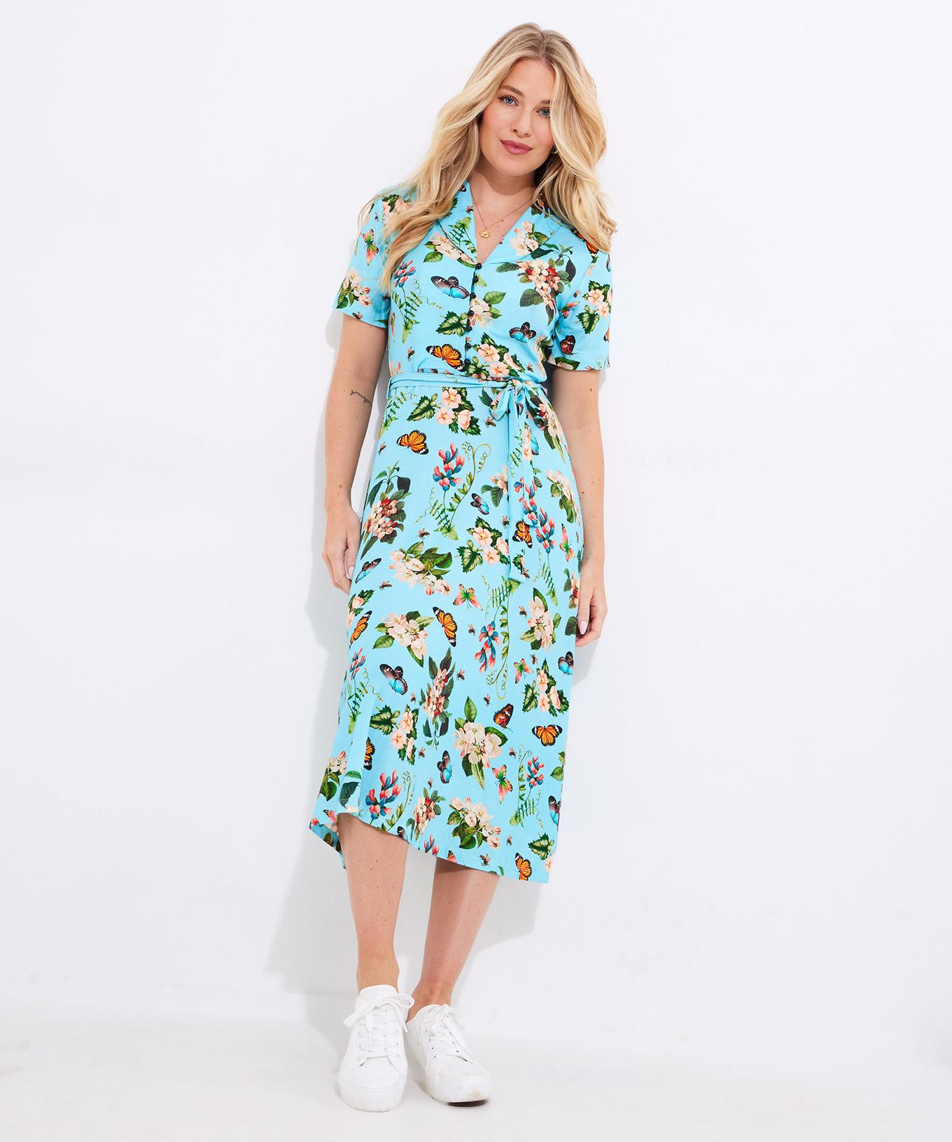 Joe Browns Knielanges Kleid mit Schmetterlingskragen