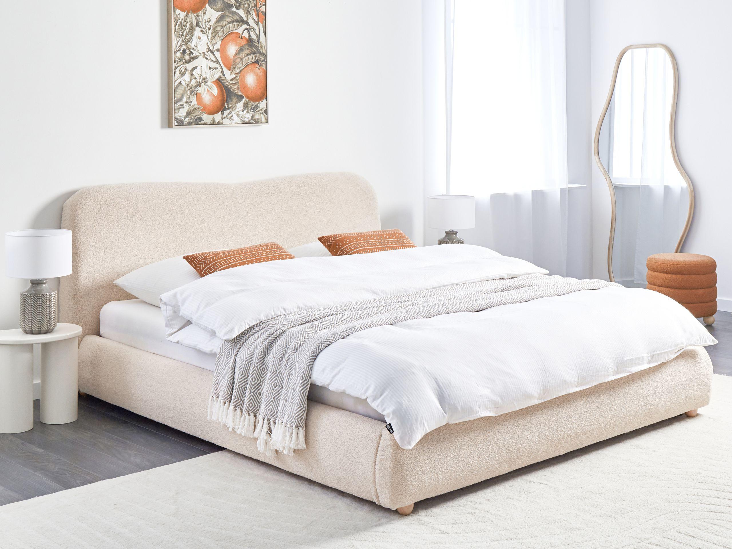 Beliani Bett mit Stauraum aus Bouclé Modern BLAGNAC