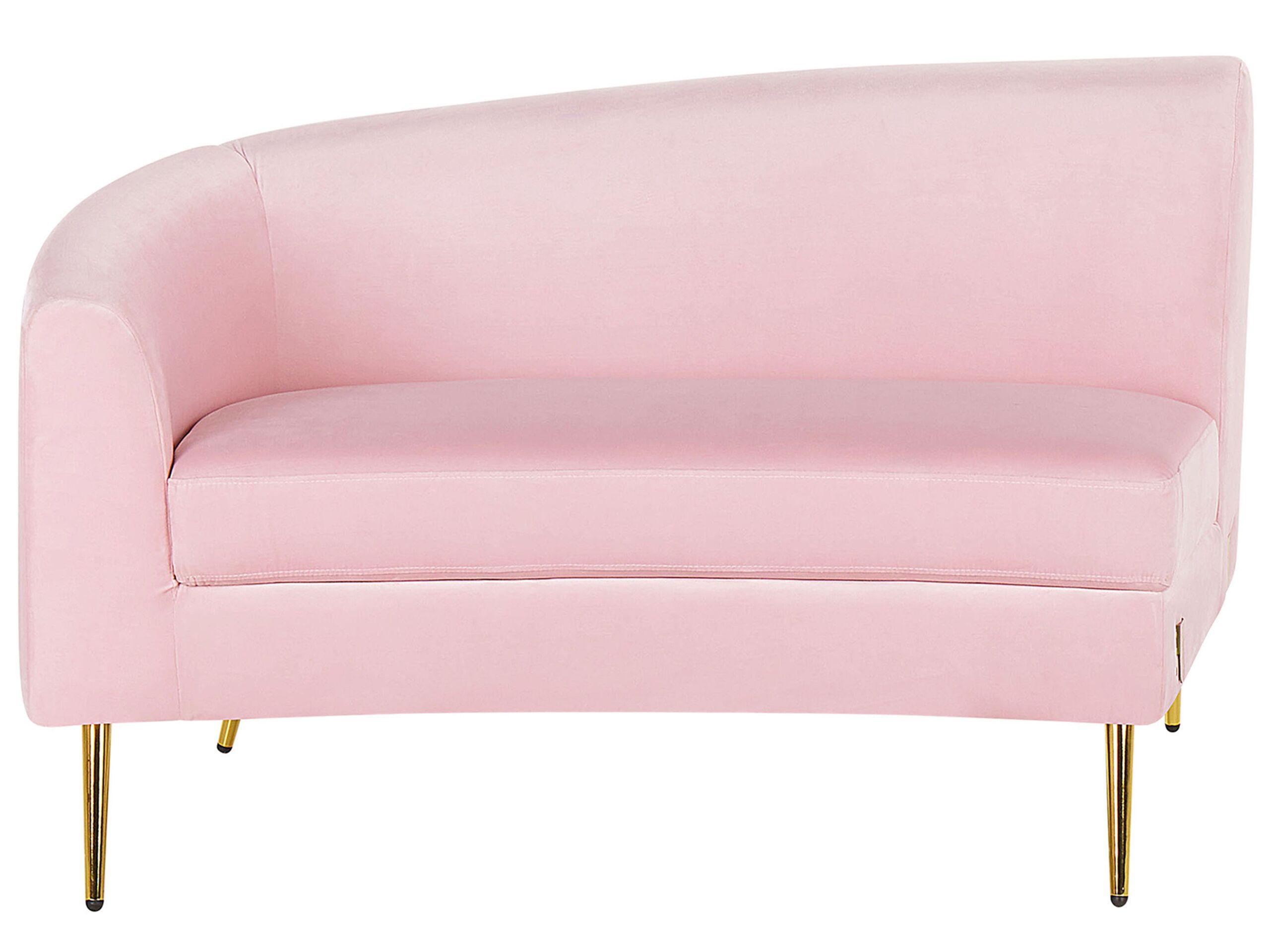 Beliani Halbrundes Sofa aus Samtstoff Modern MOSS