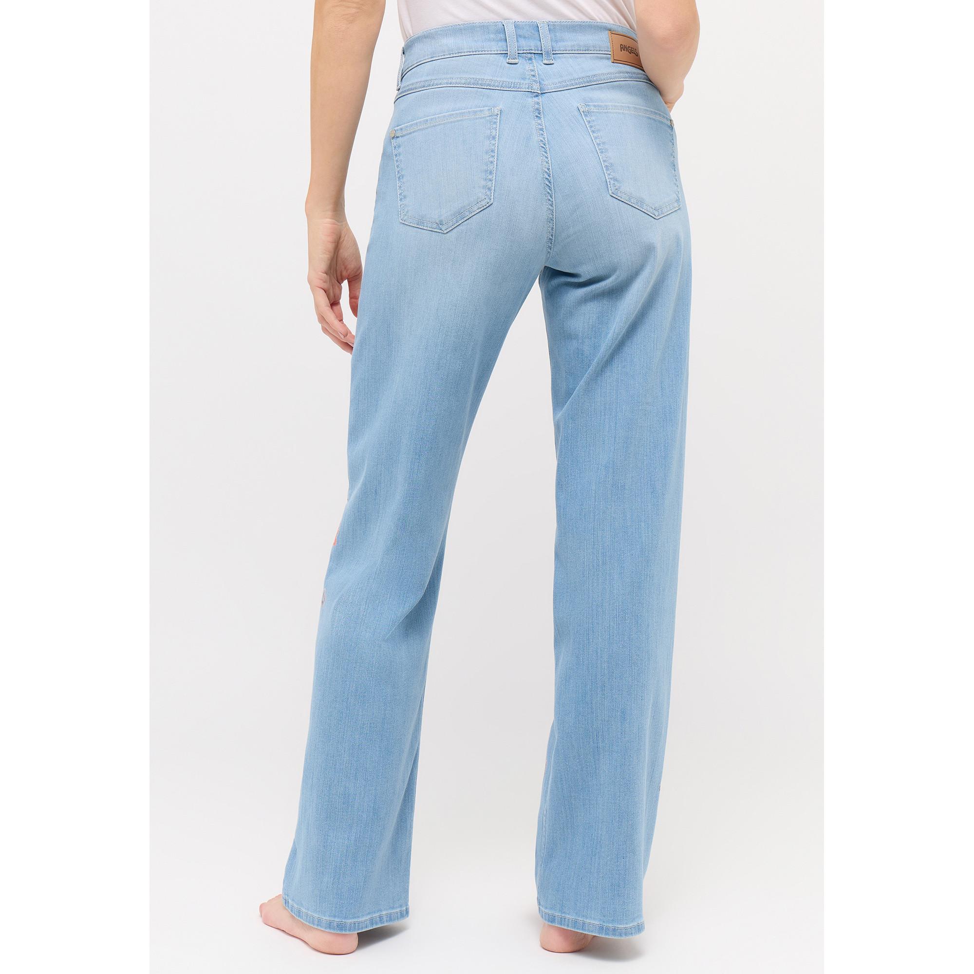 ANGELS Liz Flower Regular Fit Straight Leg Jeans