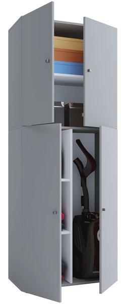 VCM Holz Besenschrank Staubsauger Putzschrank Haushaltsschrank Drehtüren Lona