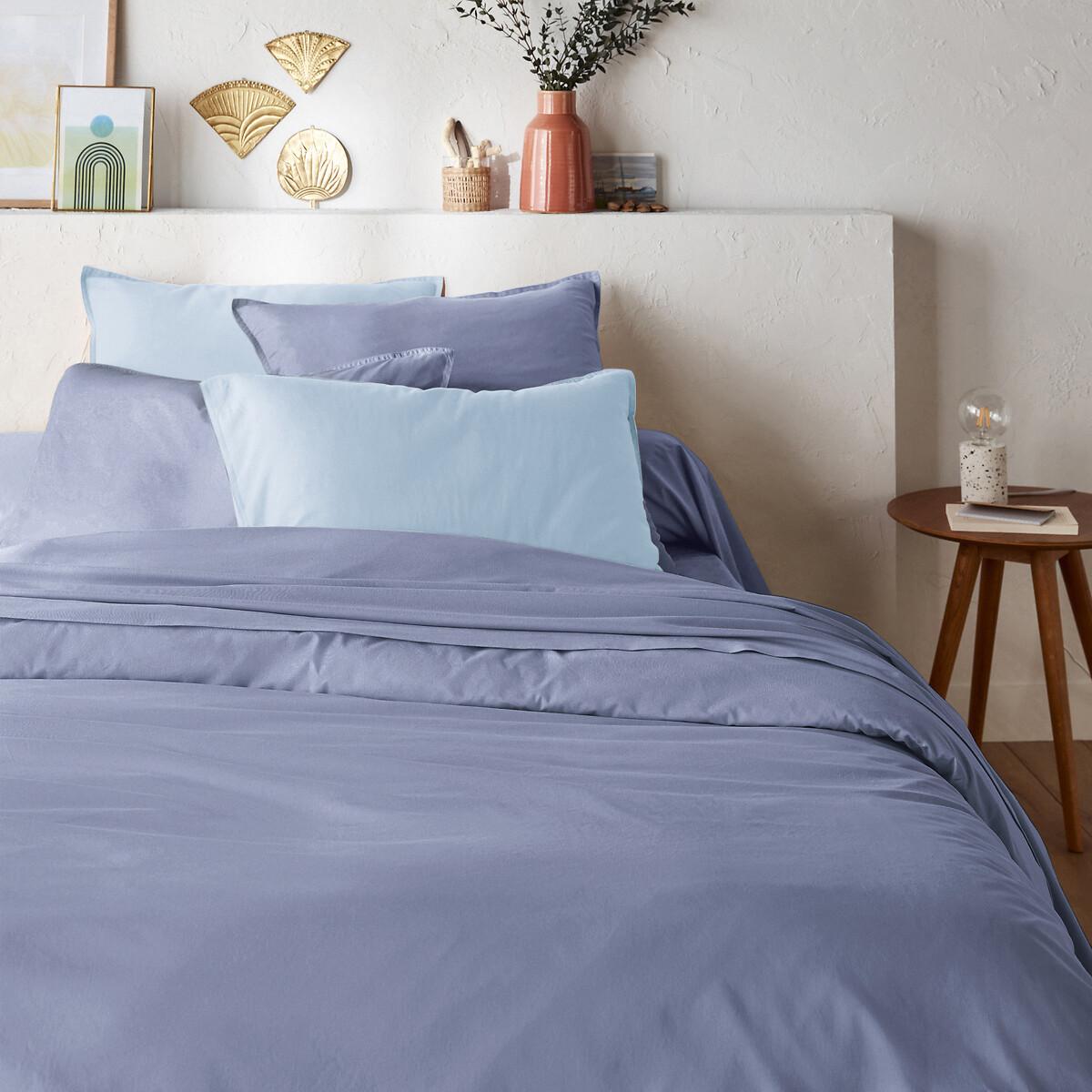 La Redoute Intérieurs Unifarbener Duvetbezug aus gewaschener Baumwolle Scenario